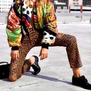 The Kooples jeans Lexy chocolate leopard cropped & distressed jeans size 26 EUC!